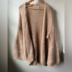 FREE PEOPLE Home Town Cardigan Sweater Boho Oversized Cabincore Alpaca Blend M